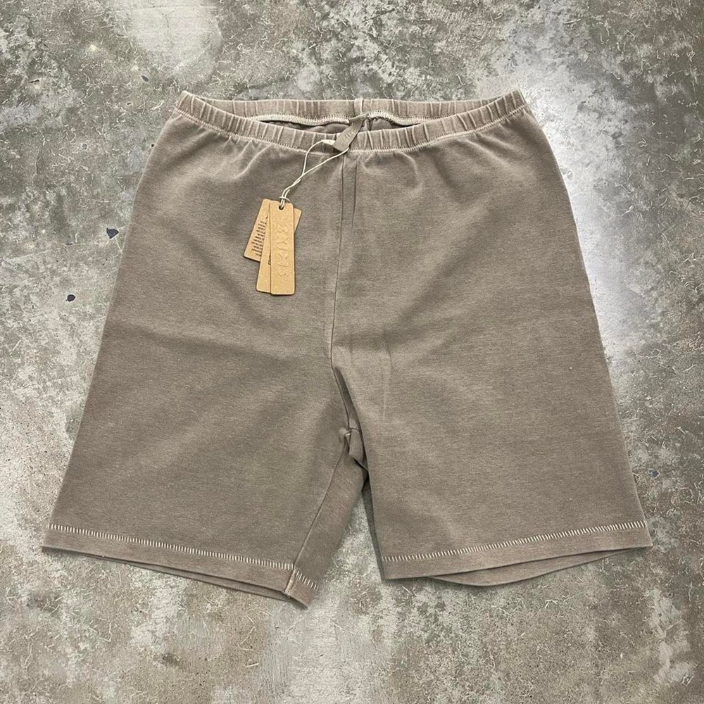 SKIMS Garment Dyed Women Athletic Athleisure Biker Shorts Tan Brown Small NEW